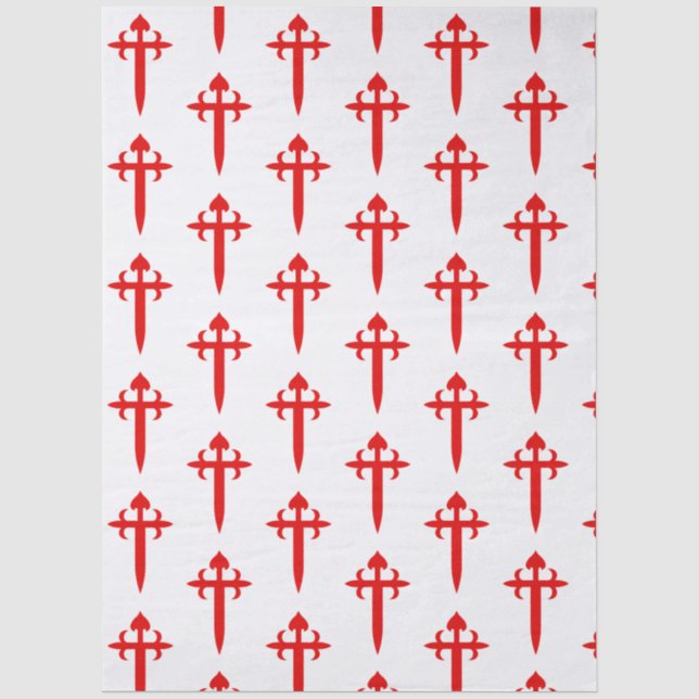 Cross of Saint James The Red Sword‑Shaped Emblem Tissue Paper (Front)
