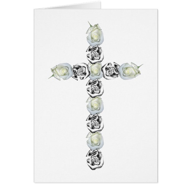 Cross of Silver and White Roses (Front)