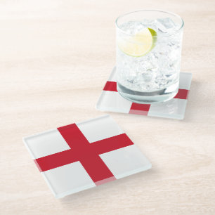 Cross of St George ~ Flag of England Glass Coaster