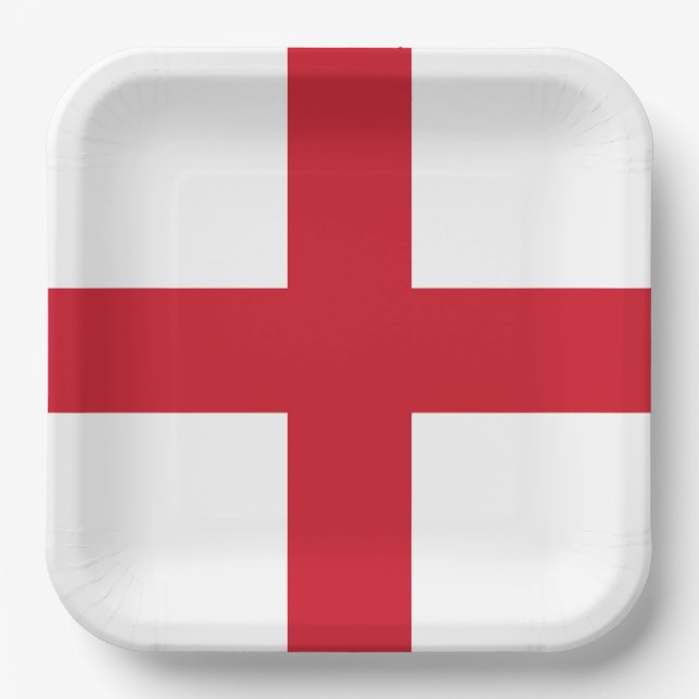 Cross of St George ~ Flag of England Paper Plate (Front)