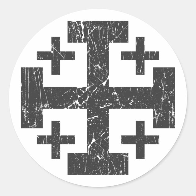 cross of the holy land grunge classic round sticker (Front)