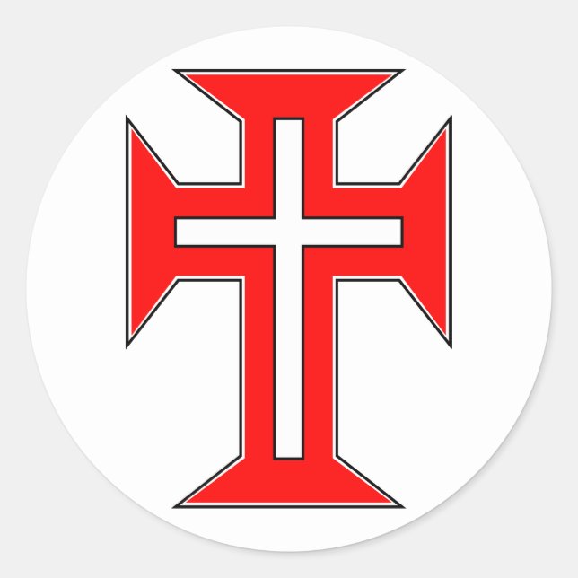Cross of The Military Order of Christ Classic Round Sticker (Front)