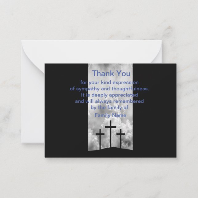 Cross On Cloud Thank You Cards (Front)
