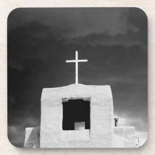 Cross on oldest church, San Miguel, Santa Fe, Coaster