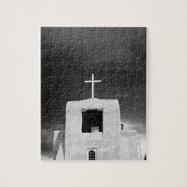 Cross on oldest church, San Miguel, Santa Fe, Jigsaw Puzzle (Vertical)
