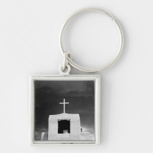 Cross on oldest church, San Miguel, Santa Fe, Key Ring
