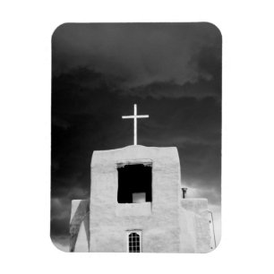 Cross on oldest church, San Miguel, Santa Fe, Magnet