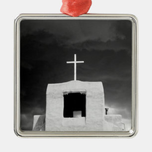 Cross on oldest church, San Miguel, Santa Fe, Metal Tree Decoration