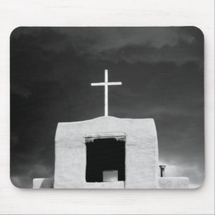 Cross on oldest church, San Miguel, Santa Fe, Mouse Mat
