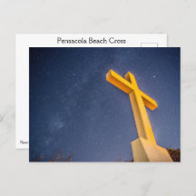 Cross on Pensacola Beach with Milky way 