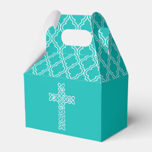 Cross on Robin's Egg Blue First Communion Favour Box