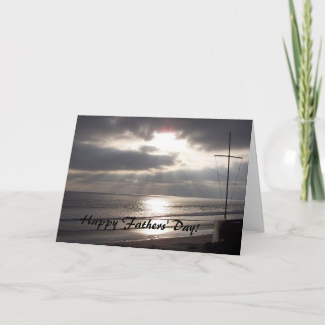 Cross on the Beach Fathers' Day Card (Front)