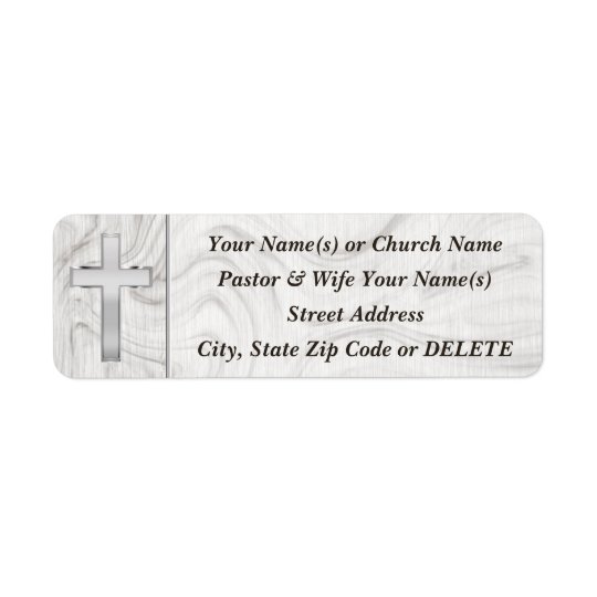 Cross on Wood look Religious Return Address Labels Zazzle.co.uk