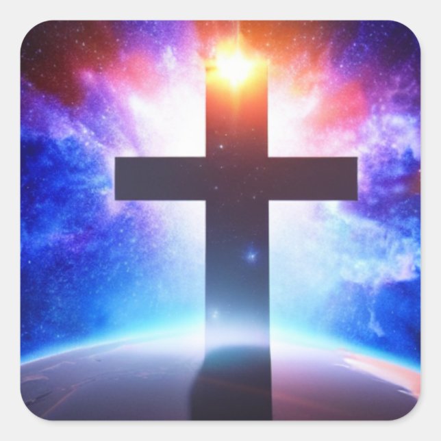 Cross Over the World in Space Sticker (Front)