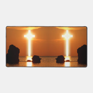 Cross Over Water Morning Sunrise Artistic Photo Desk Mat