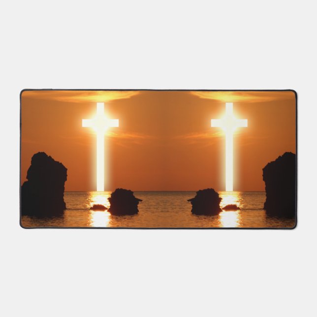 Cross Over Water Morning Sunrise Artistic Photo  Desk Mat (Front)