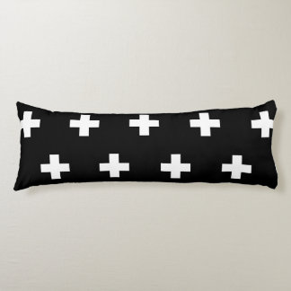 Cross Pattern Black and White Body Cushion