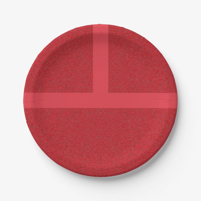 Cross Pattern Red Noise Paper Plate – Customisable (Front)