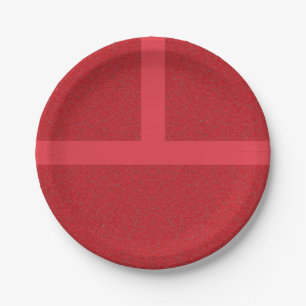 Cross Pattern Red Noise Paper Plate – Customizable