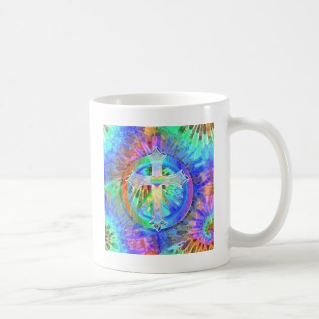 Cross, Peace Sign Coffee Mug (Right)