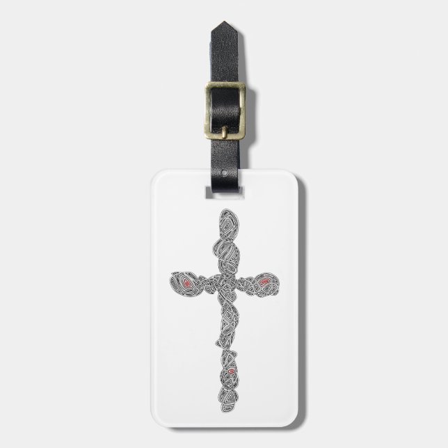 Cross - Pierced Luggage Tag (Front Vertical)
