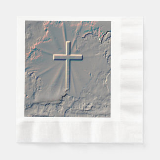 CROSS POPPING OUT FROM ROCK NAPKIN