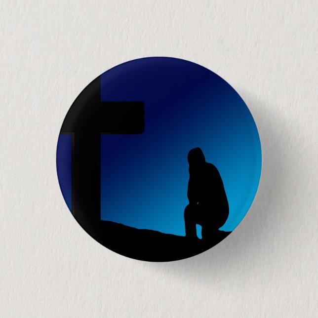 Cross Prayer Banner 3 Cm Round Badge (Front)