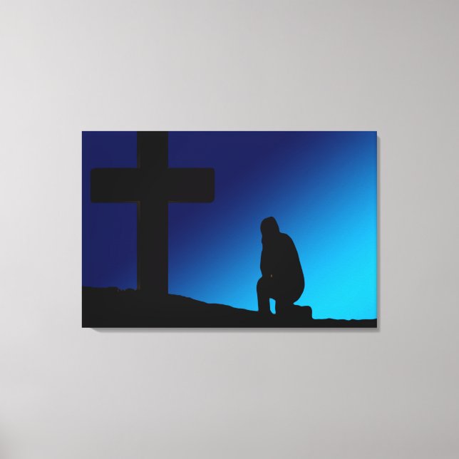 Cross Prayer Banner Canvas Print (Front)