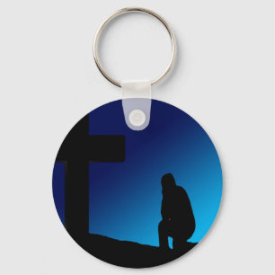 Cross Prayer Banner Key Ring