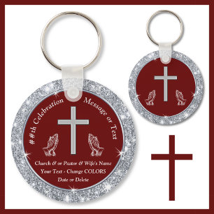 Cross Praying Hands Church Anniversary Souvenirs Key Ring