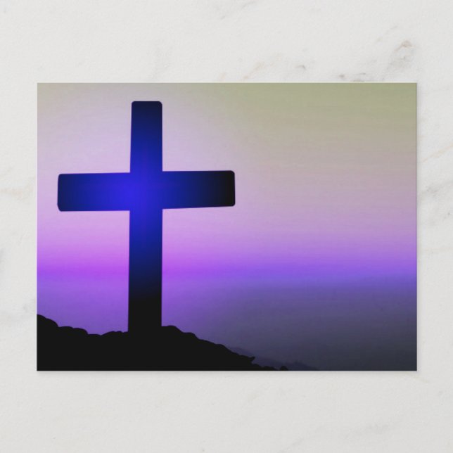 Cross Purple Background Postcard (Front)