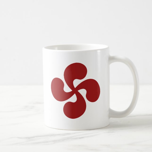 Cross Red Basque Lauburu Coffee Mug (Right)