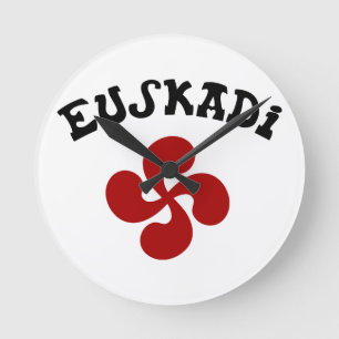 Cross Red Euskadi Basque Round Clock