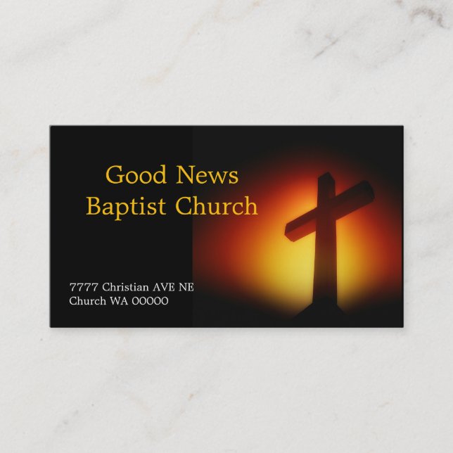 Cross Religion Christian Pastor Christianity Business Card (Front)