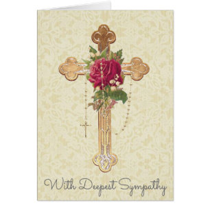 Cross Rose Holy Rosary Condolence Sympathy