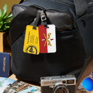 Cross Sabres/Gold Luggage Tag - Customisable