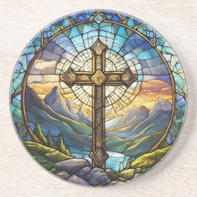 Cross Sandstone Coaster (Front)