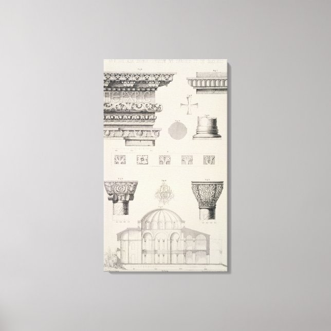 Cross section and architectural details of Kutciuk Canvas Print (Front)