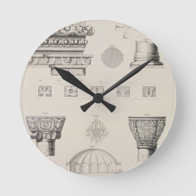 Cross section and architectural details of Kutciuk Round Clock (Front)