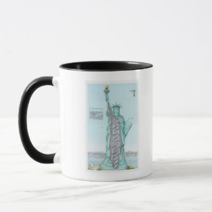 Cross section illustration of Statue of Liberty Mug
