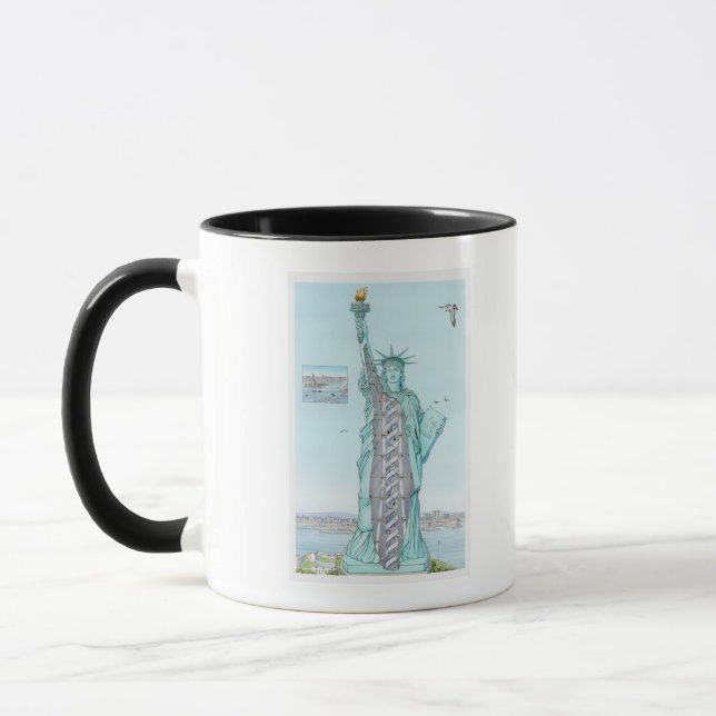 Cross section illustration of Statue of Liberty Mug (Left)