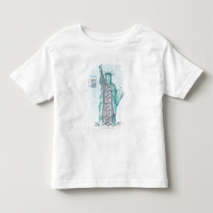 Cross section illustration of Statue of Liberty Toddler T-Shirt