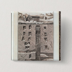 Cross-section of a mine 15 cm square badge