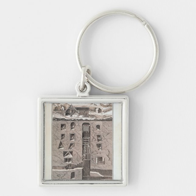 Cross-section of a mine key ring (Front)