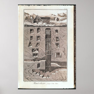Cross-section of a mine poster