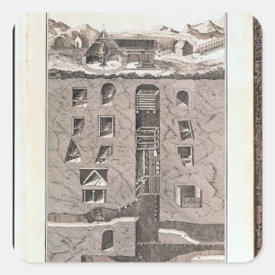 Cross-section of a mine square sticker
