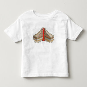 Cross-section of an ash-cinder volcano toddler T-Shirt