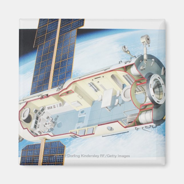 Cross section of solar powered space station magnet (Front)