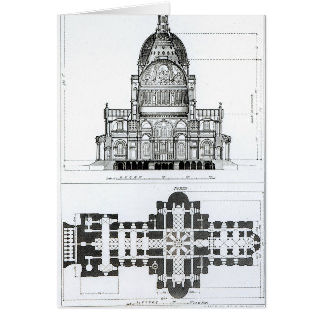 Cross section of St. Paul's Cathedral (Front)