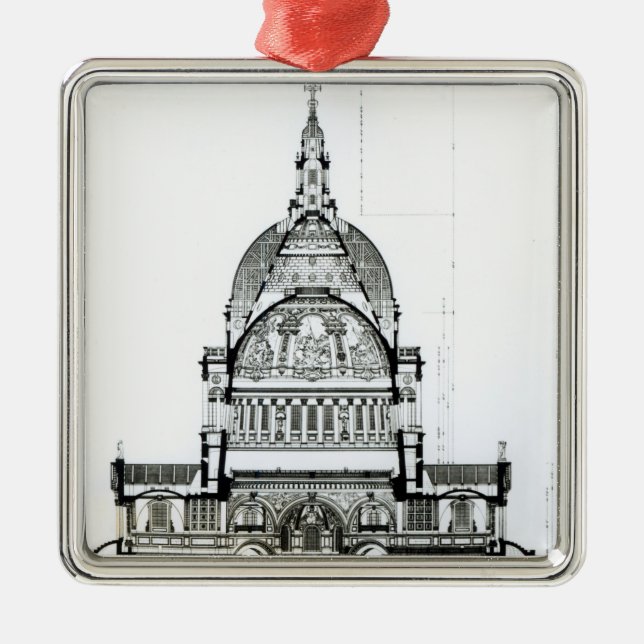 Cross section of St. Paul's Cathedral Metal Tree Decoration (Front)